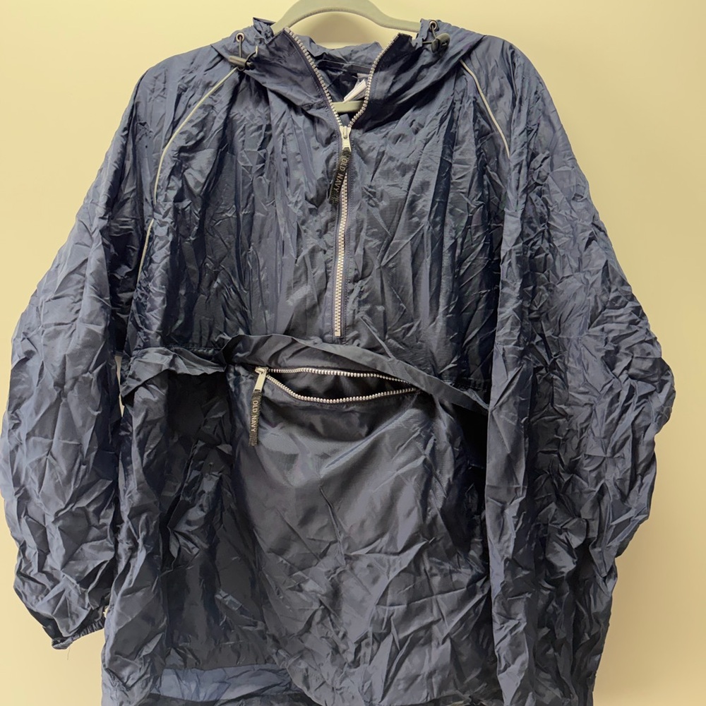 Old Navy Navy Packable Anorak Pouch with White Graphic